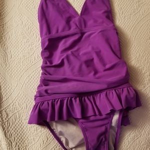 Purple one piece swimsuit